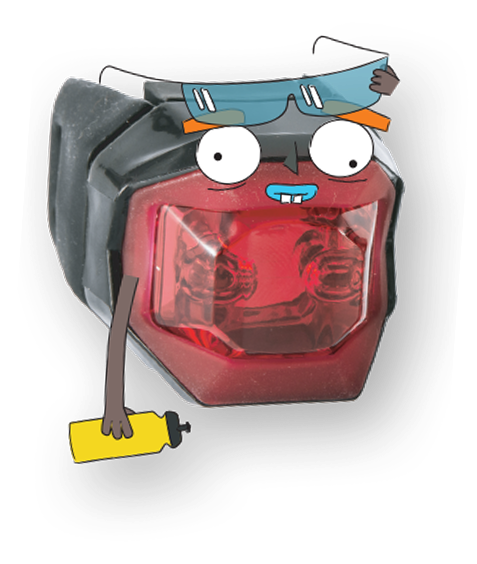 bback bicyle lamp cartoon figure